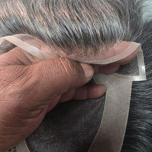 Peluca de Cabello Remy Chino Mono Front Lace Taz de Calidad Premium con Trama Única y Estilos de Ondas Profundas Naturales - Product Image 1