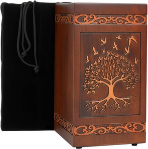 Urnas de Madera Árbol de la Vida para Cenizas Humanas, para Adultos, Hombres y Mujeres, Urna de Cremación Tradicional de Madera de Caucho Grande con Capacidad para hasta 250 LBS - Product Image 1