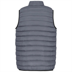 DAIZEN STAR Men's Black Stand Collar Puffer Vest Zipper Closure Windproof Casual Winter Outerwear Solid Color Polyester Wadding - Product Image 5
