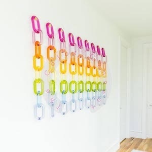 ILAHI's Modern Art Deco Eco-Friendly Acrylic Curve Vertical Pattern Chain Wall Accents Handmade Hanging <b>Ornamental</b> Architecture - Product Image 4