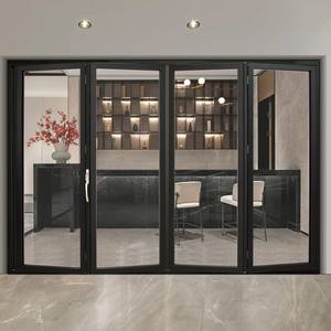 Porte coulissante en verre à double vitrage insonorisé et thermique minimaliste moderne, écran en acier inoxydable, étanche, en alliage d'aluminium - Product Image 5