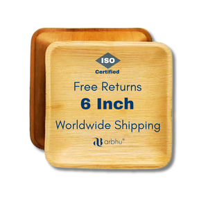 Platos de Hoja de Palma con Aspecto de Madera Rústica, Ecológicos, Desechables, Cuadrados, Biodegradables, Vajilla para Restaurantes y Hoteles - Product Image 1