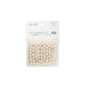 Perle Ilan per artigianato 8mm beige confezione da 15g - Product Image 1