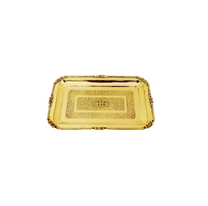 Wholesale Customized <b>Gold</b> <b>Tray</b> Tea Coffee <b>Trays</b> With Handles Elegant Polished <b>Serving</b> <b>Tray</b> Round Shape - Product Image 6