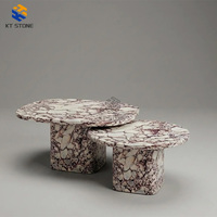 Table basse en marbre de luxe KT STONE, design moderne, facile à nettoyer, écologique, pour hôtel, villa, salon, chambre à coucher, meubles en marbre