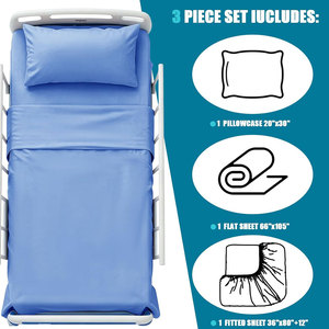 Draps d'hôpital de haute qualité, literie médicale durable en polycoton, doux, respirant, lavable, linge de lit pour les soins de santé, vente en gros - Product Image 5