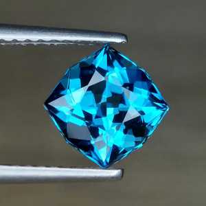 Topacio azul de Londres natural, corte cojín personalizado, piedra preciosa suelta, topacio azul intenso para la fabricación de joyas, anillos y colgantes. - Product Image 2