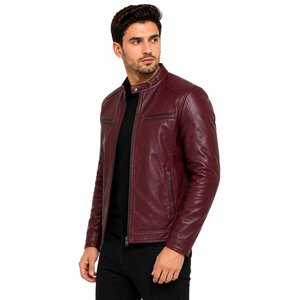 <b>mens</b> <b>leather</b> <b>jacket</b> featuring comfortable fit strong closure soft lining and durable construction made for daily use travel - Product Image 2