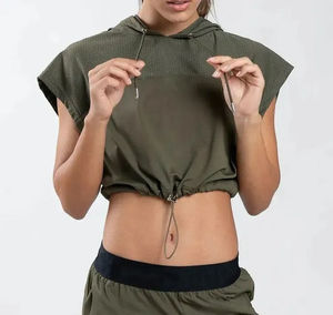 Top Deportivo Corto sin Mangas para Mujer, Personalizado, para Yoga, Ejercicio, Running, Tejido, con Logotipo Frontal, Transpirable, de Secado Rápido - Product Image 3