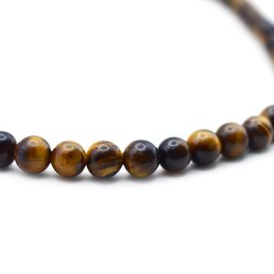 Collar de Ojo de Tigre Natural Hecho a Mano con Cuentas de Piedra Moteada y Cierre Dorado, Joyería con Cuentas de Piedras Preciosas - Product Image 3