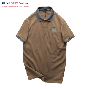 Vendeur écologique de t-shirts unisexes Tissu facile à laver avec motif solide brodé pour hommes pour polos - Product Image 4