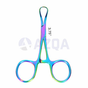 Pince à serviette Backhaus arc-en-ciel de 3,75 pouces de qualité supérieure, en acier inoxydable, forceps chirurgical médical, fabrication manuelle au Pakistan, prix abordable - Product Image 5