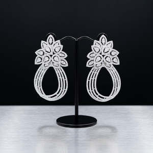 Pendientes de Diamantes Cultivados en Laboratorio IGI CVD Florales Premium, Plata de Ley 925, Joyería de Lujo - Product Image 1