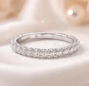 Anillo de Compromiso de Lujo Unisex de Alta Gama, con Diamante Natural Blanco de Color D, Chapado en Oro y Plata, Personalizable - Product Image 1