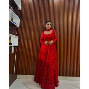 Top-Pent y Dupatta Set para Party Wear Thread and Sequence Work Talla XL - Product Image 4