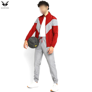 Chaqueta Deportiva con Cuello Alto y Cremallera Completa en Rojo y Gris, Diseño Único de Alta Calidad para Adultos - Product Image 5