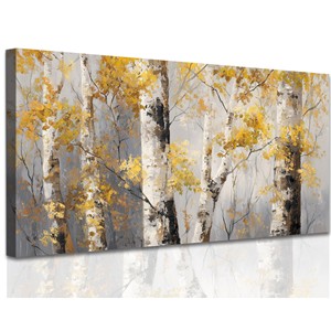 Impresión Artística de Bosque de Abedules Otoñal en Acrílico, Pintura de Paisaje Tradicional Hecha a Mano, Venta al Por Mayor - Product Image 5
