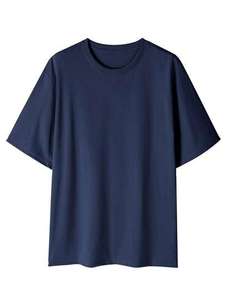 Camiseta de algodón con hombros caídos para hombre, estilo oversized, personalizable con logo, streetwear, corte holgado, alta calidad, para uso diario y moda. - Product Image 2