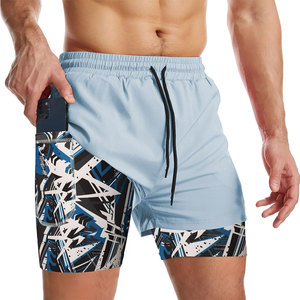 Durable Reinforced Stitching Knitted Eco-Friendly Quick Dry Breathable Solid Casual <b>Mid</b> Men Gym Shorts Drawstring Closure Heavy - Product Image 4