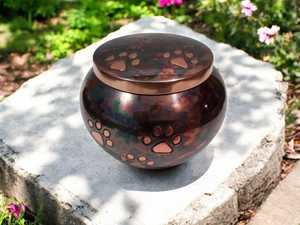 Mini Stainless Steel Adult Burial <b>Urn</b> Brass Paw Print Memorial Keepsake Metal Ash Holder Small Dog <b>Cat</b> Cremation <b>Urns</b> - Product Image 5