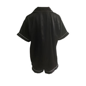 OEM Custom Summer Women's Sleepwear Short Sleeve Nightwear Silk <b>Pajamas</b> <b>Suit</b> Custom Logo Two Piece Satin <b>Pajama</b> Set for Women - Product Image 4