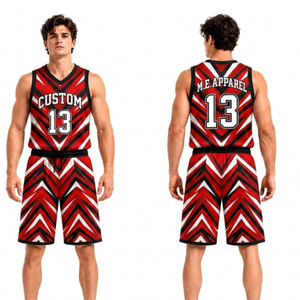 Maillots de basket-ball pour hommes, design classique varsity à rayures bleu marine, respirants, résistants aux déchirures, uniformes de sublimation - Product Image 6