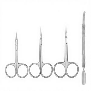 Outils de manucure professionnels pour droitiers, ciseaux à cuticules en acier inoxydable à lame pointue courbée, pousse-cuticules, manucure, pédicure - Product Image 1