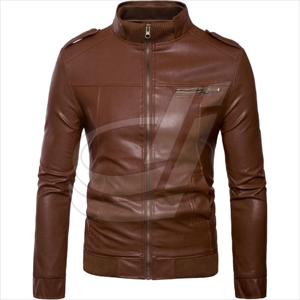 Chaqueta de Cuero de Moda con Cuello Alto para Hombre, al Mejor Precio, Chaqueta de Cuero Genuino, Parka, Hecha en Pakistán - Product Image 3