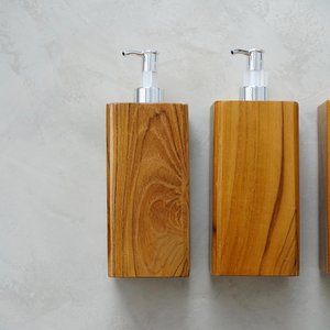 Dispensador de jabón y jabonera de madera natural hechos a mano, los más vendidos, para encimera de baño, accesorios modernos para baño. - Product Image 6