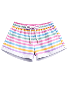 ชุดเซ็ตเสื้อครอปและกางเกงขาสั้นลายรุ้งสำหรับผู้หญิง สไตล์ลำลองสำหรับฤดูร้อน ชุดสองชิ้น เอวยางยืด ชุดลำลองใส่สบายๆ สตรีทแวร์ รับผลิตแบบ OEM - Product Image 3