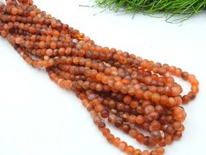 Cuentas Redondas de Cornalina Natural, Lisas, Mate y Pulimentadas, en Forma de Esfera, Hilo de 16 Pulgadas, Piedras Preciosas Sueltas para la Fabricación de Joyería Artesanal - Product Image 3