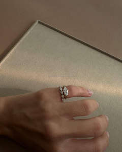 IGI/GIA <b>Lab</b> Grown Vintage 14k White Gold Wedding/Engagement Ring Unisex Cut Diamond for Anniversary Party Gift Pear Cut Diamond - Product Image 3