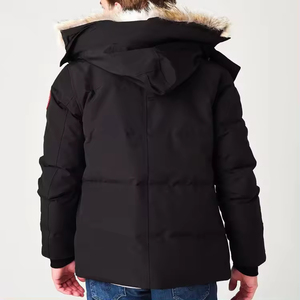 Veste d'hiver décontractée pour homme, en duvet blanc, avec capuche en fourrure, coupe-vent, coupe classique, fermeture éclair - Product Image 6