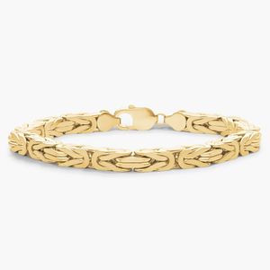 Pulsera de Cadena Bizantina de 8 Pulgadas en Oro Amarillo - Product Image 1