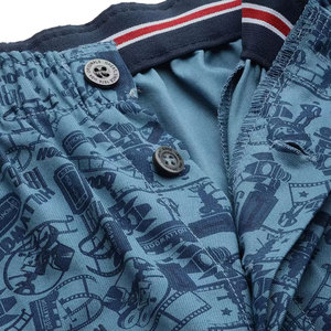 Shorts de plage pour homme en toile 100% coton, taille mi-haute, cordon de serrage, respirants, décontractés, avec poches - Product Image 6