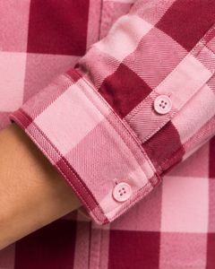 Chemise en flanelle à carreaux rose pour homme, manches longues, boutonnée, en coton, décontractée, avec poches poitrine, style streetwear, surchemise - Product Image 4