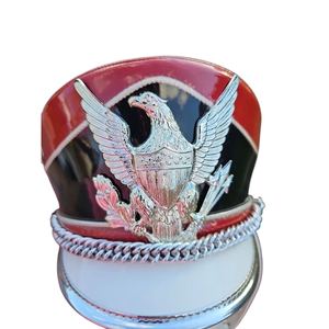 Chapeau haut de forme classique de style Napoléonien français pour fanfare, avec logo métallique élégant sur le devant, équipement de qualité supérieure Root Fight Gear - Product Image 1