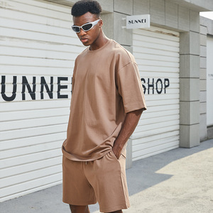 New Arrival Summer Men's Two-Piece <b>Knitted</b> Spandex/Cotton Quick Dry Casual Shorts & Pants T-Shirt <b>Set</b> - Product Image 6