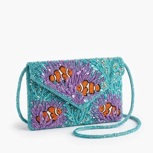 Bolso Bandolera Artesanal con Cuentas de Criaturas Marinas, Elegante y Lujoso, con Diseño de Peces, Bolso de Hombro con Solapa, Venta al Por Mayor - Product Image 3