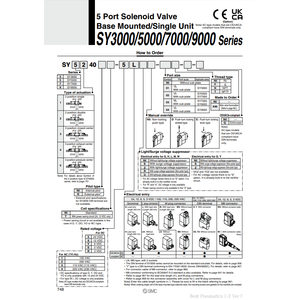 Pièces pneumatiques SY7340-5L-03 d'électrovanne pneumatique SMC - Product Image 2