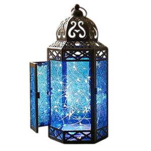 Admirable Design <b>Small</b> Moroccan Hanging <b>Lantern</b> Tealight Candle Holder Decorative Iron Metal Gold Finish With Yellow Glass - Product Image 4