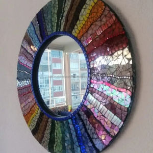 Espejo de pared Borden de cuerda de calidad de vidrio de mosaico para decoración de dormitorio, sala de estar y baño de India Export - Product Image 1