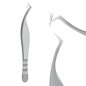 Pince à épiler pour cils à pointe en fibre, haute précision, en acier inoxydable argenté, pour volume, meilleur prix, fournitures en gros pour extensions de cils - Product Image 1