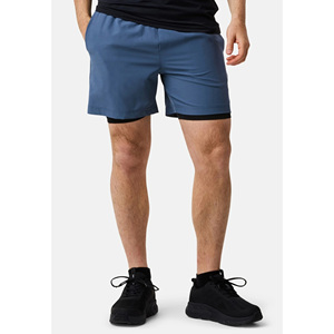 Shorts de course gris uni pour homme, séchage rapide, taille élastique, style sportif mi-haut avec poches - Product Image 4