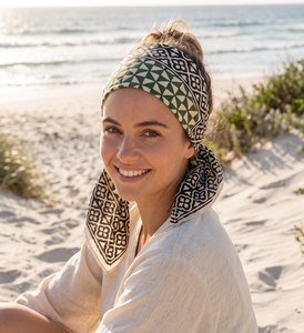 Pañuelo de algodón hecho a mano con estampado floral, pañuelo para el pelo, pañuelo vaquero, pañuelo unisex, accesorio de moda para el cabello para mujeres y hombres - Product Image 1