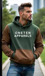 เสื้อฮู้ดดี้ผู้ชาย ONETEN APPARELS แบบคัลเลอร์บล็อก ไซส์พลัส ผ้าฝ้ายเฟรนช์เทอร์รี่ - Product Image 5