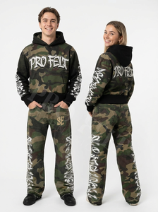 Conjunto Deportivo de Primera Calidad con Camuflaje, Logotipo Personalizado, Transpirable, Estampado, 100% Algodón, Sudadera con Capucha y Pantalones, Unisex, Ropa Casual de Calle - Product Image 4