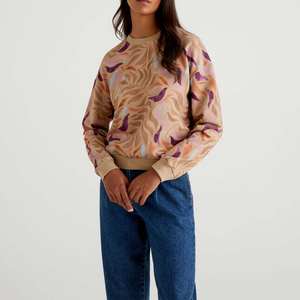 Fabricación de Pakistán, suéteres de algodón de Color sólido para mujer, logotipo impreso personalizado, logotipo frontal de punto, ropa informal de invierno - Product Image 3