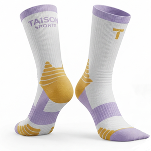 Chaussettes de squash en polyester et élasthanne de qualité supérieure, 200 GSM, respirantes, anti-humidité, avec talon et bout rembourrés, logo jacquard, vêtements de sport personnalisés - Product Image 1