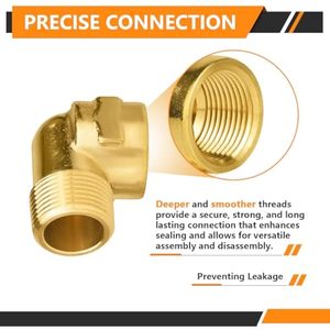 Conector Flexible de Latón de Alta Presión, Rosca Macho NPT de 3/4 Pulgadas, Conexión en T Igual para Suministro de Agua, 3/4" NPT Macho X 3/4" NPT Hembra - Product Image 3